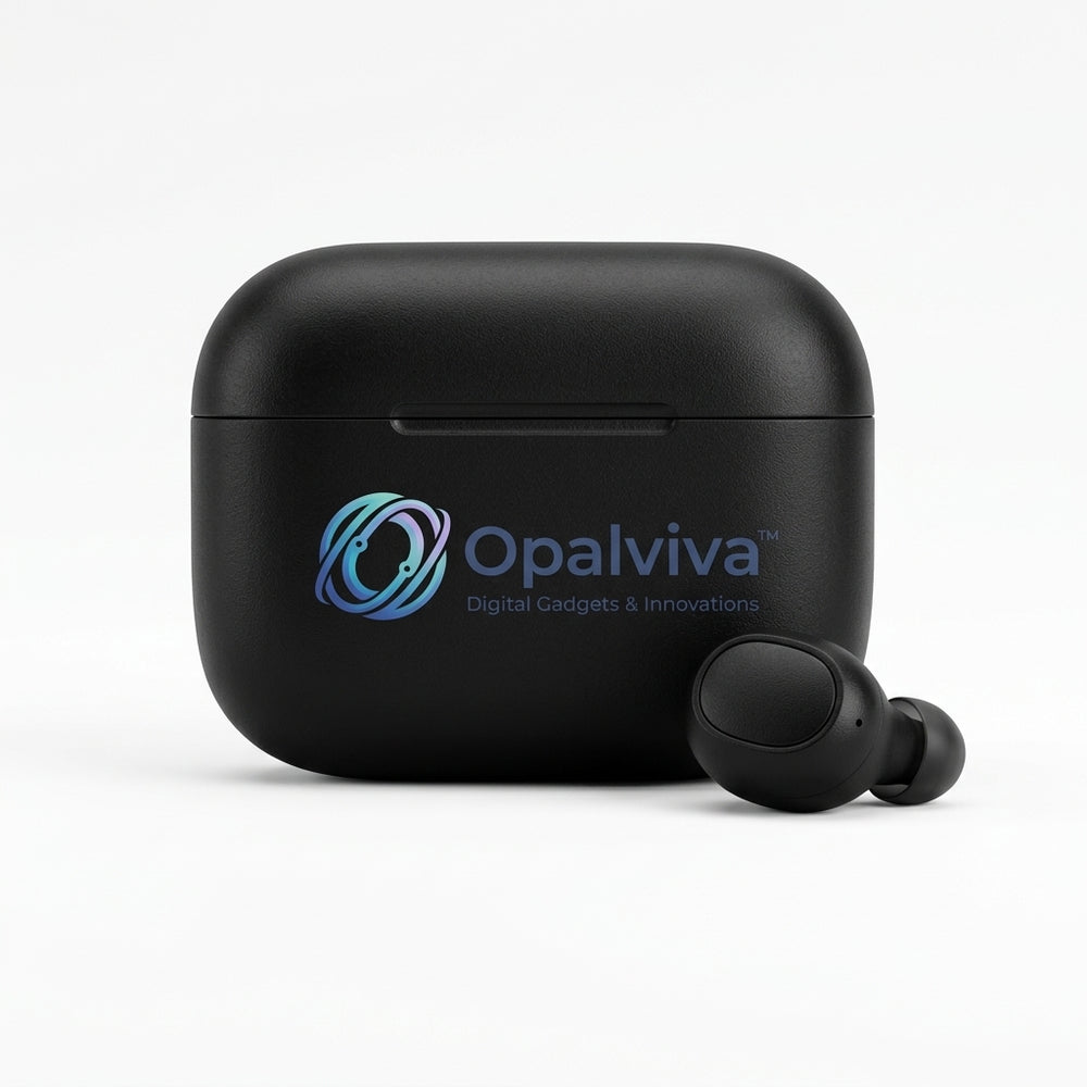 Opalviva™ AeroPulse Pro True Wireless Earbuds – Smart Noise Cancellation, Dynamic Sound, Extended Battery Life & Compact Charging Case
